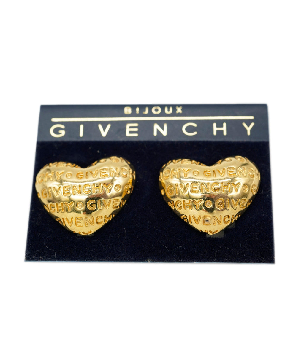 Givenchy gold metallic heart earrings | Browns